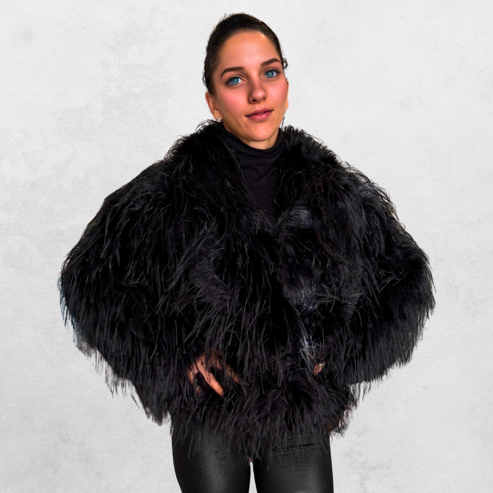 Faux Fur Jacket Black