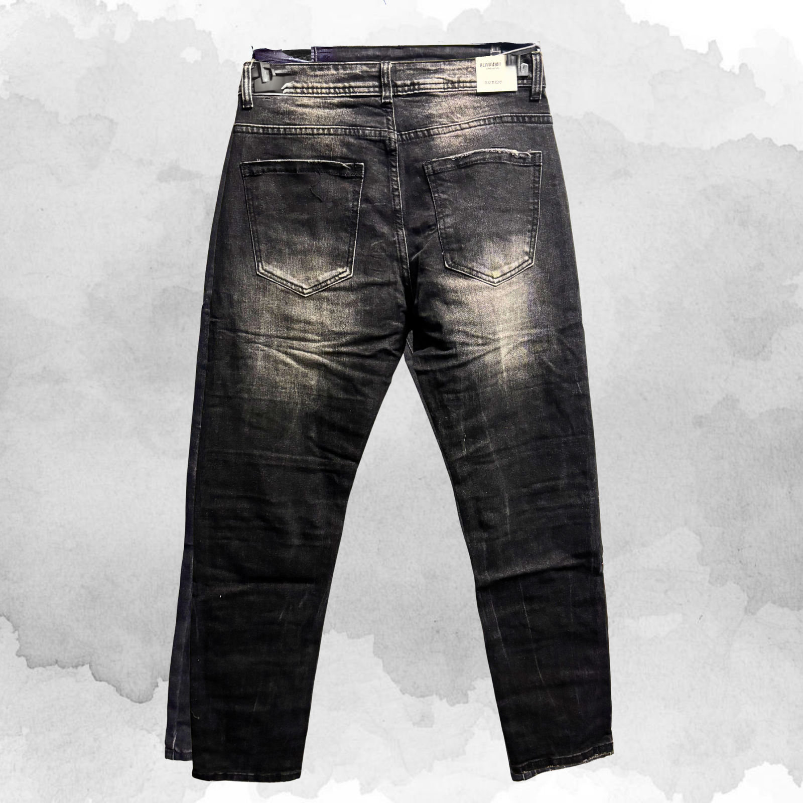 Black Distressed Biker Jeans - immagine 3