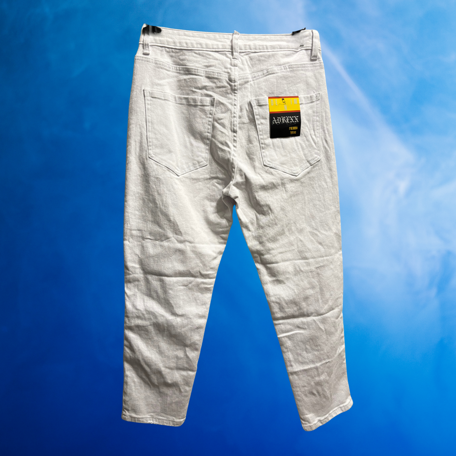 White Slim Fit Distressed Jeans - immagine 3