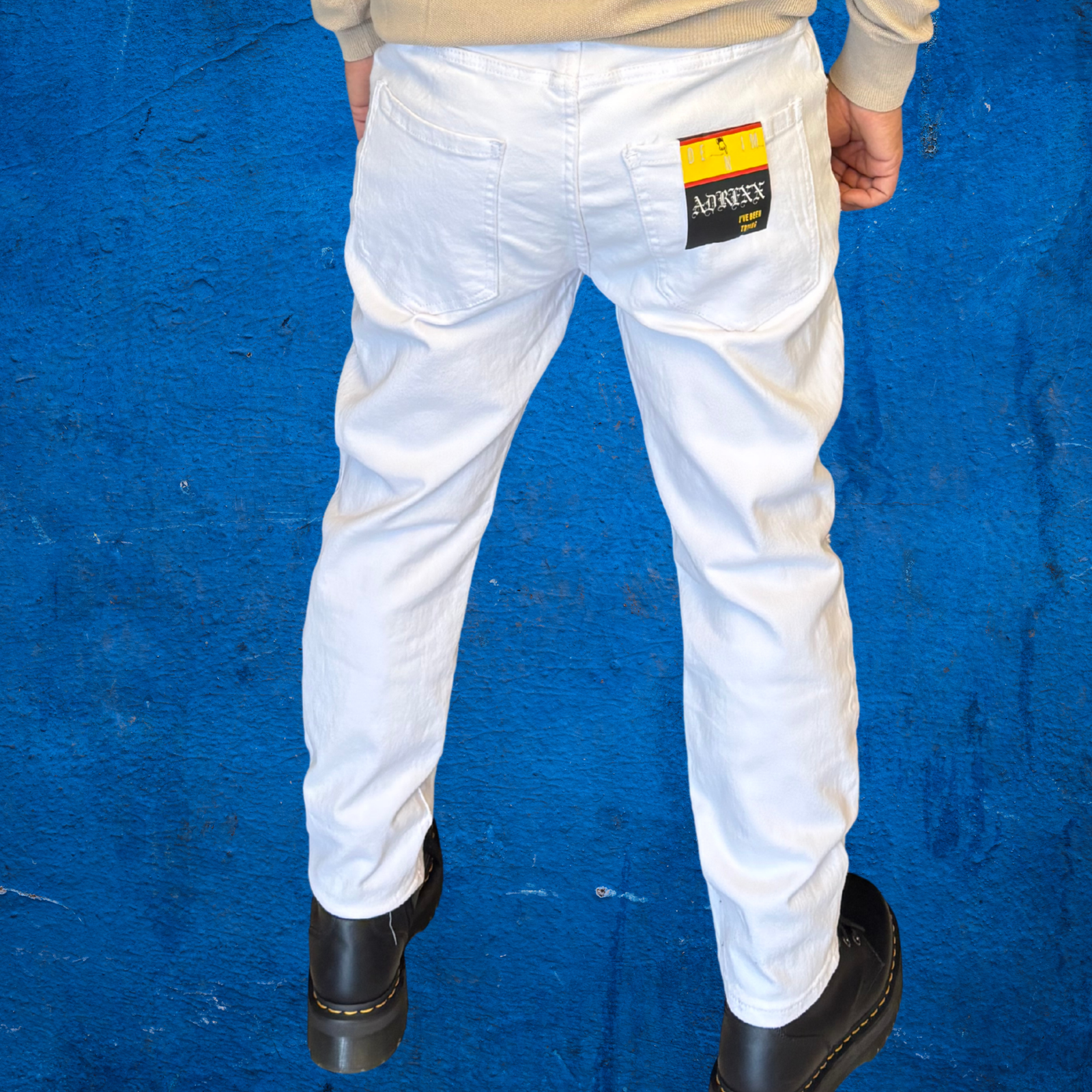 White Slim Fit Distressed Jeans - immagine 2