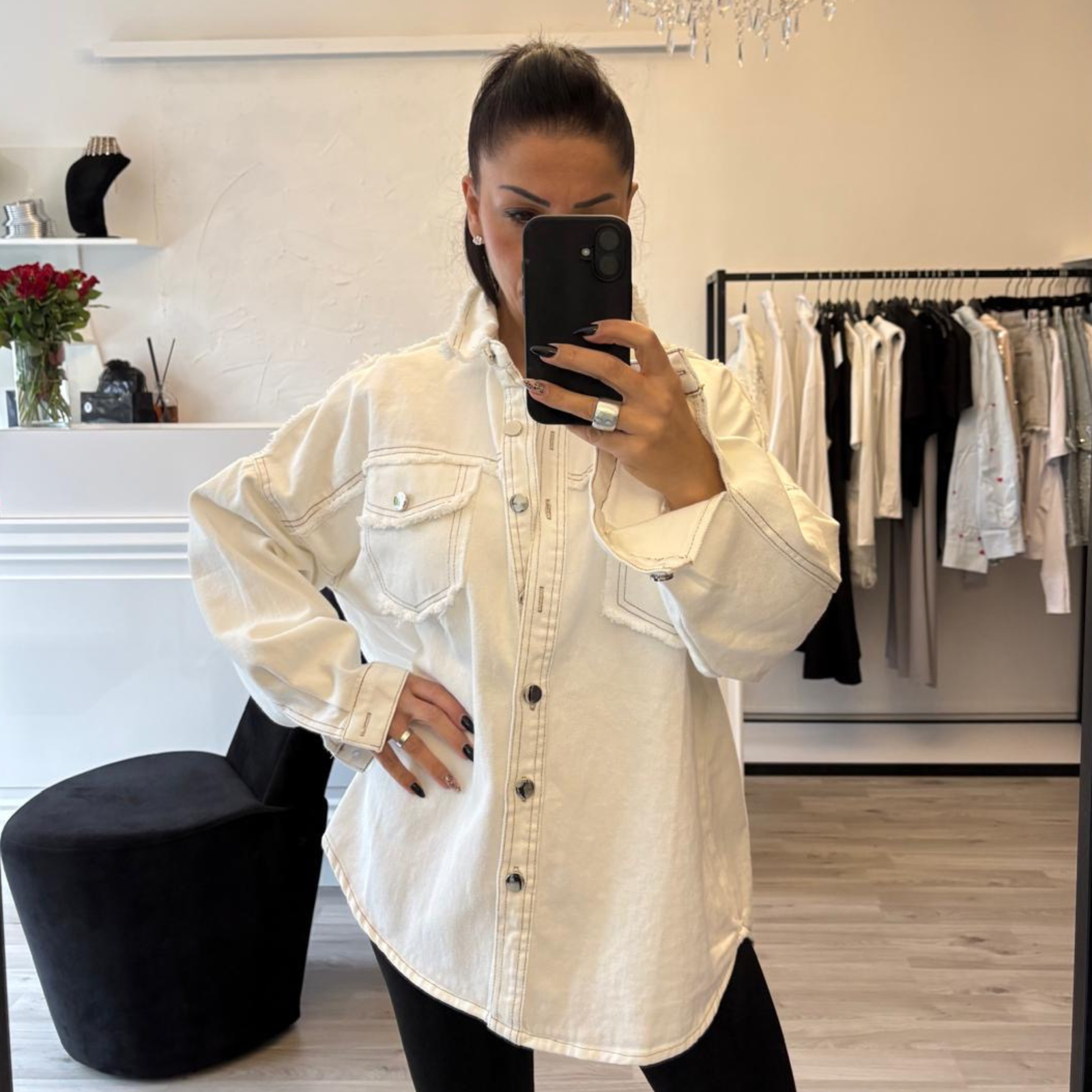 Classic White Denim Jacket