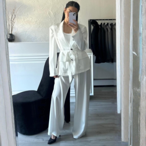 Elegant Blazer and White Trouser Combo