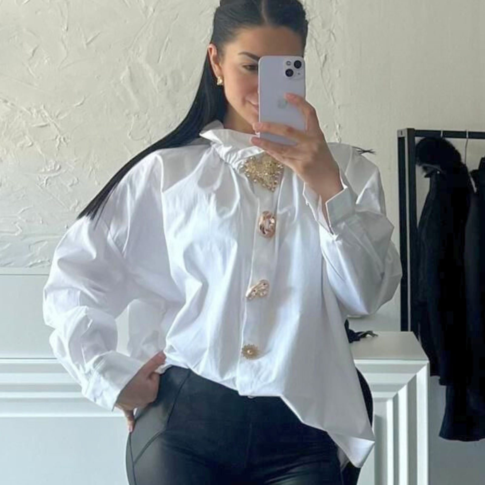 Shirt with Gold Embellishments