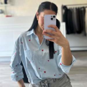 Romantic Blue heart's Blouse