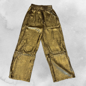 Gold Shimmer Wide-Leg Pants