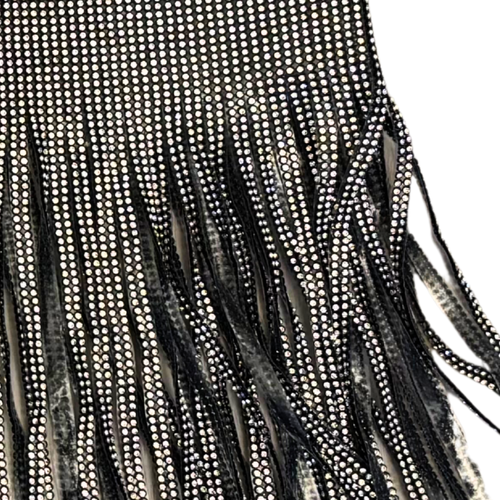 Black Rhinestone Fringe Mini Skirt - immagine 3