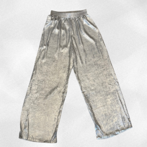 White Shimmer Wide-Leg Pants