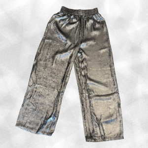 Silver Shimmer Wide-Leg Pants